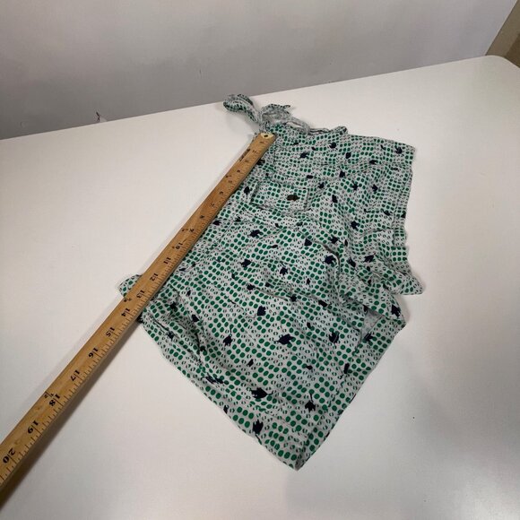 Cooperative Green Polka Dot Casual Shorts Sz 2 Womens Mid Rise Tie Waist Pockets - Picture 8 of 10